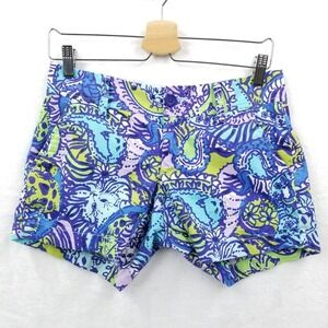 Lilly Pulitzer Shorts Women 29" Blue Cattitude Callahan Cats Cotton Twill Beach